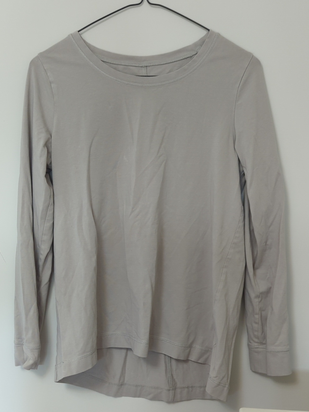 Nickel Grey Luxe Stretch Jersey Swing Long Sleeve Tee